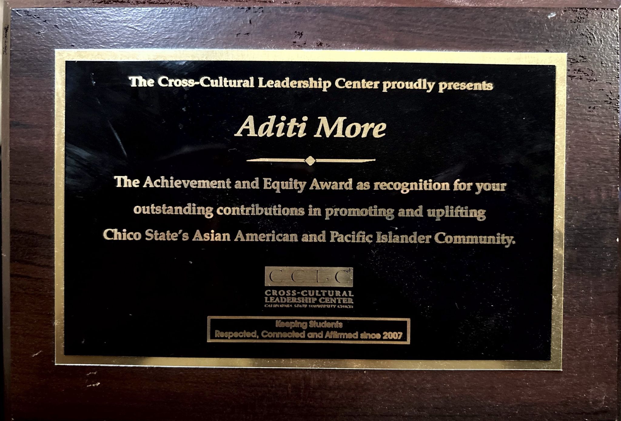 Receiving the APIDA award